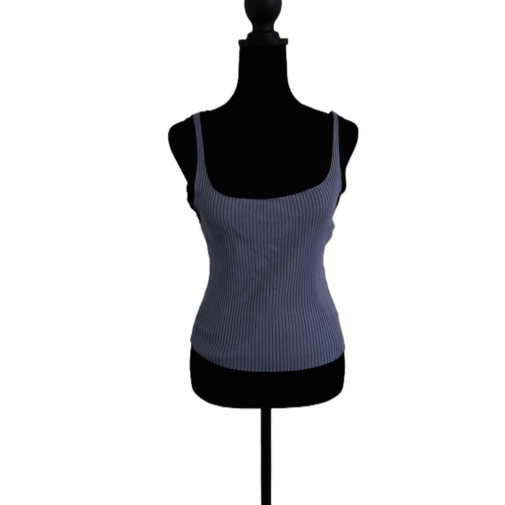 Divided H&M Womens Ribbed Square Neck Sleeveless Tank Top Size Medium